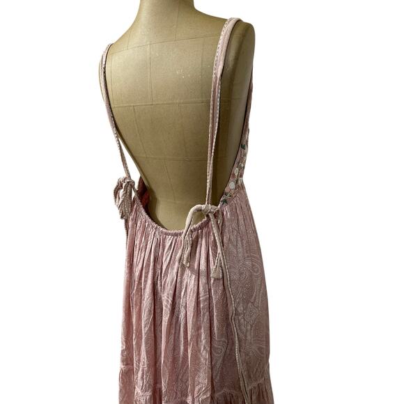 Anthropologie Pinnacle Shruti Sancheti Maxi Dress Pink Paisley Floral - Picture 8 of 11